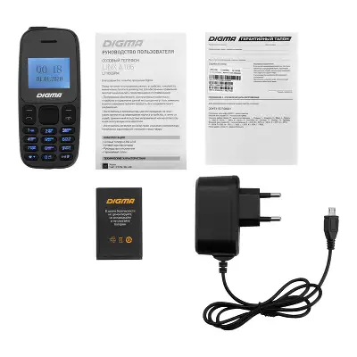 Мобильный телефон Digma A106 Linx 32Mb черный моноблок 2Sim 1.44" 68x98 GSM900/1800