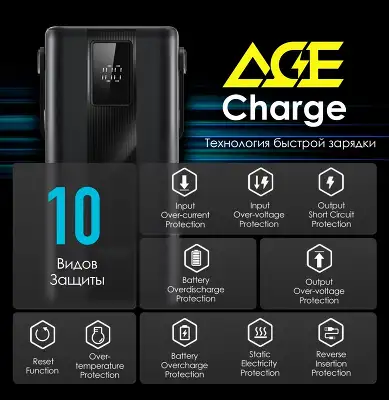 Мобильный аккумулятор Itel Maxpower 450PF 45000mAh 3A 3xUSB-A/USB-C черный