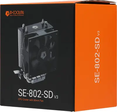 Кулер для процессора ID-COOLING SE-802-SD V3, 80 мм, 2400rpm, 23.3 дБА, 95 Вт, 3-pin, Al+Cu