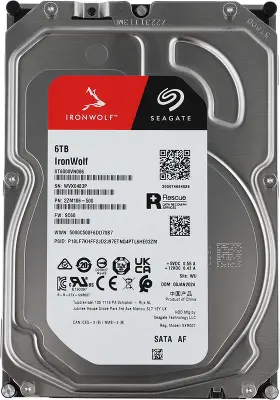 Жесткий диск SATA3 6Tb [ST6000VN006] (HDD) Seagate IronWolf, 5400rpm, 256Mb