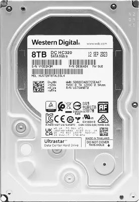 Жесткий диск SATA3 8Tb [HUS728T8TALE6L4/0B36404/0B36452] (HDD) Western Digital Ultrastar DC HC320, 256Mb