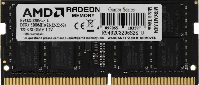 Модуль памяти DDR4 SODIMM 32Gb DDR3200 AMD Radeon R9 Gamer Series (R9432G3206S2S-U)