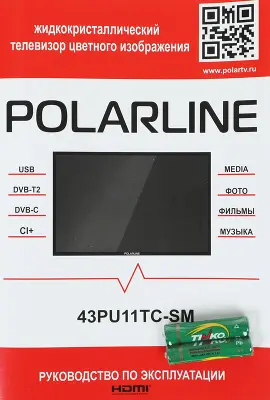 Телевизор 43" Polarline 43PU11TC-SM UHD HDMIx3, USBx2