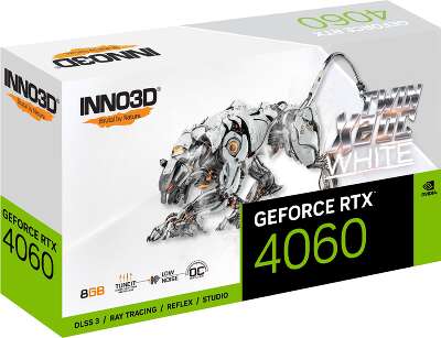 Видеокарта Inno3D NVIDIA nVidia GeForce RTX 4060 TWIN X2 OC WHITE 8Gb DDR6 PCI-E 2HDMI, 2DP