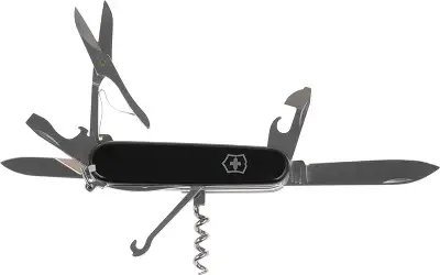 Нож перочинный Victorinox Huntsman (1.3713.3) 91мм 15функц. черный карт.коробка