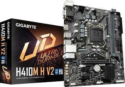 Материнская плата Gigabyte H410M H V2 Soc-1200 Intel H470 2xDDR4 mATX AC`97 8ch(7.1) GbLAN+VGA+HDMI