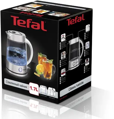 Чайник электрический Tefal KI760D30 1.7л. 2400Вт серебристый корпус: стекло/пластик (8010000023)