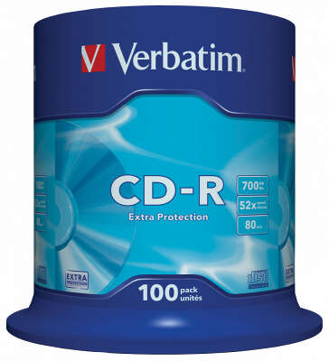 Диск CD-R Verbatim 700Mb 52x Cake Box (100шт) (43411)