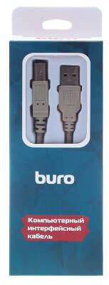 Кабель Buro USB A(m) USB B(m) 3м (BHP RET USB_BM30) серый (блистер)