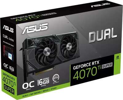 Видеокарта ASUS NVIDIA nVidia GeForce RTX 4070Ti SUPER DUAL-RTX4070TIS-O16G 16Gb GDDR6X PCI-E HDMI, 3DP