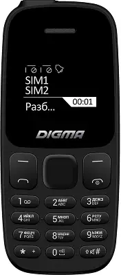 Мобильный телефон Digma A106 Linx 32Mb черный моноблок 2Sim 1.44" 68x98 GSM900/1800