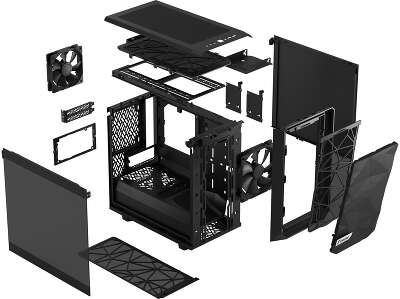 Корпус Fractal Design Meshify 2 Nano Black TG Dark Tint, черный, Mini-ITX, Без БП (FD-C-MES2N-01)