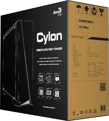 Корпус Aerocool Cylon черный без БП ATX 5x120mm 2xUSB2.0 1xUSB3.0 audio CardReader bott PSU