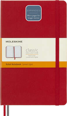 Блокнот Moleskine CLASSIC EXPENDED QP060EXPF2 Large 130х210мм 400стр. линейка твердая обложка красный