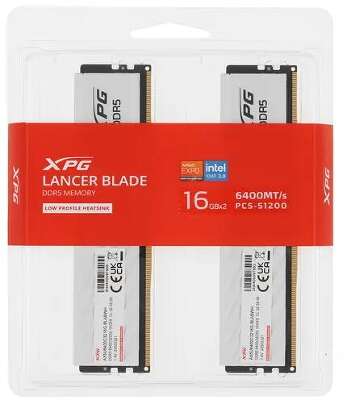 Набор памяти DDR5 DIMM 32Gb DDR6400 ADATA XPG Lancer Blade White (AX5U6400C3216G-DTLABWH)