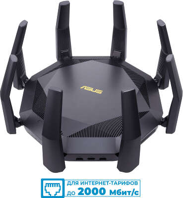 Роутер Wi-Fi ASUS RT-AX89X, 802.11a/b/g/n/ac/ax, 2.4 / 5 ГГц (90IG04J1-BM3010)