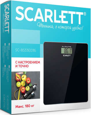 Весы напольные электронные Scarlett SC-BS33E036 макс.180кг черный