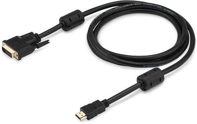 Кабель Buro HDMI (m) DVI-D (m) 1.8м (HDMI-19M-DVI-D-1.8M) феррит.кольца черный