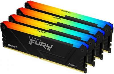 Набор памяти DDR4 DIMM 4x16Gb DDR3200 Kingston Fury Beast Black RGB (KF432C16BB12AK4/64)