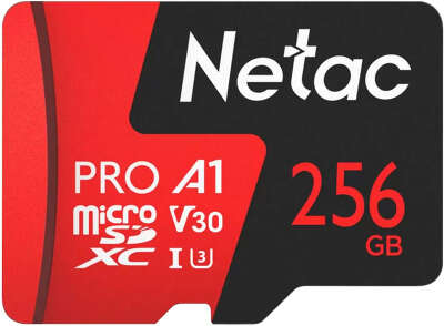 Карта памяти 256 Гб Micro SDXC Netac P500 Extreme Pro Class 10 UHS-I U1 V30 без адаптера [NT02P500PRO-256G-S]