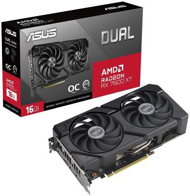 Видеокарта ASUS AMD Radeon RX 7600XT DUAL-RX7600XT-O16G 16Gb DDR6 PCI-E HDMI, 3DP