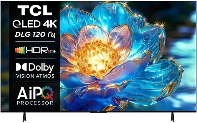 Телевизор 75" TCL 75T7B, 4K UHD, DVB-T /T2 /C, HDMIx3, USBx2, WiFi, Smart TV, черный