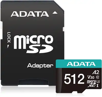 Флеш карта microSDXC 512GB A-Data AUSDX512GUI3V30SA2-RA1 Premier Pro + adapter