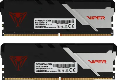 Набор памяти DDR5 DIMM 2x32Gb DDR6400 Patriot Memory Viper Venom (PVV564G640C32K)