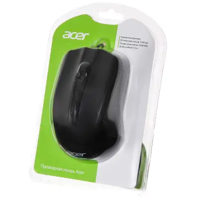 Мышь Acer OMW010 черный оптическая 1200dpi USB 3but (ZL.MCEEE.001)