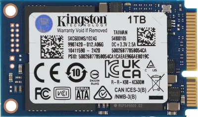 Твердотельный накопитель SATA3 1Tb [SKC600MS/1024G] (SSD) Kingston KC600