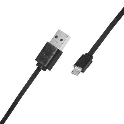 Кабель SunWind USB (m)-micro USB (m) 1м черный плоский