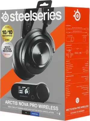 Наушники с микрофоном Steelseries Arctic Nova Pro черный мониторные BT оголовье (61520)