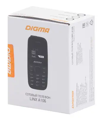 Мобильный телефон Digma A106 Linx 32Mb черный моноблок 2Sim 1.44" 68x98 GSM900/1800