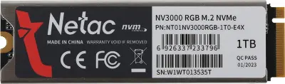 Твердотельный накопитель NVMe 1Tb [NT01NV3000RGB-1T0-E4X] (SSD) Netac NV3000 RGB