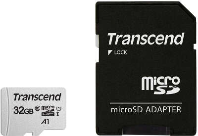 Флеш карта microSDHC 32GB Transcend TS32GUSD300S-A + adapter