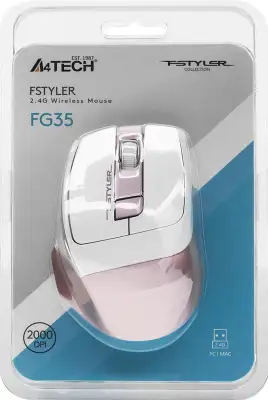 Мышь A4Tech Fstyler FG35 розовый/белый оптическая 2000dpi беспров. USB 5but (FG35 PINK)