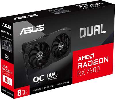 Видеокарта ASUS AMD Radeon RX 7600 DUAL-RX7600-O8G-V2 8Gb DDR6 PCI-E HDMI, 3DP