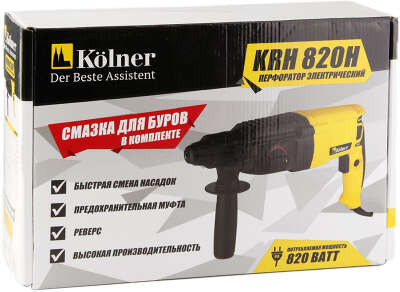 Перфоратор Kolner KRH 820H патрон:SDS-plus уд.:2.5Дж 820Вт