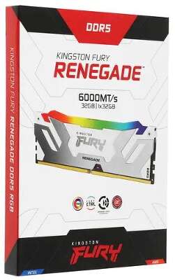 Модуль памяти DDR5 DIMM 32Gb DDR6000 Kingston Fury Renegade White RGB (KF560C32RWA-32)