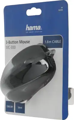 Мышь Hama MC-300 черный оптическая 1200dpi USB 3but (00182606)