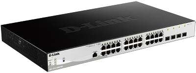 Коммутатор D-Link DGS-1210-28MP/ME DGS-1210-28MP/ME/B (L2) 24x1Гбит/с 4xКомбо(1000BASE-T/SFP) 4SFP 24PoE 370W управляемый