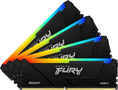 Набор памяти DDR4 DIMM 4x16Gb DDR3600 Kingston Fury Beast Black RGB (KF436C18BB2AK4/64)