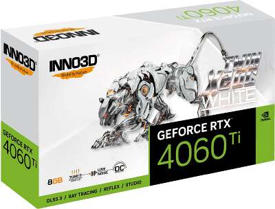 Видеокарта Inno3D NVIDIA nVidia GeForce RTX 4060Ti TWIN X2 OC WHITE 8Gb DDR6 PCI-E HDMI, 3DP