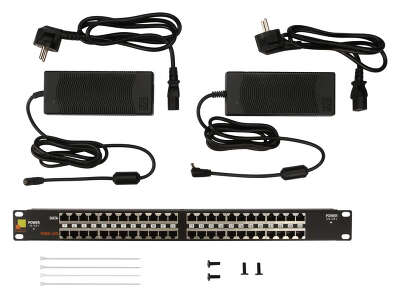 Патч-панель Lanmaster LAN-PP24-POE/A2 19" 1U 24xRJ45 кат.5e