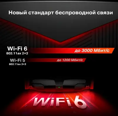 Wi-Fi роутер Mercusys MR80X, 802.11a/b/g/n/ac/ad/ax, 2.4 / 5 ГГц