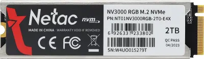 Твердотельный накопитель NVMe 2Tb [NT01NV3000RGB-2T0-E4X] (SSD) Netac NV3000 RGB