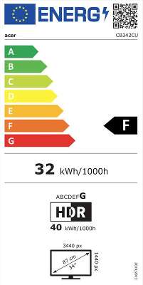 Монитор 34" Acer CB342CUsemiphuzx IPS 3440x1440 HDMI, DP, USB Type-C USB-Hub серебристый