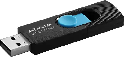 Флеш Диск A-Data 64Gb UV220 AUV220-64G-RBKBL USB2.0 черный/синий