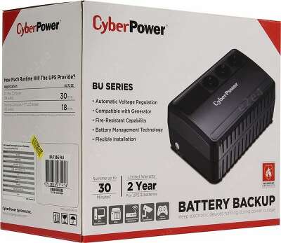 ИБП CyberPower BU725E, 725VA, 390W, EURO