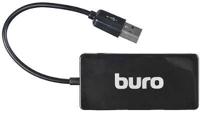 Концентратор Buro BU-HUB4-U2.0-Slim, 4xUSB 2.0, черный